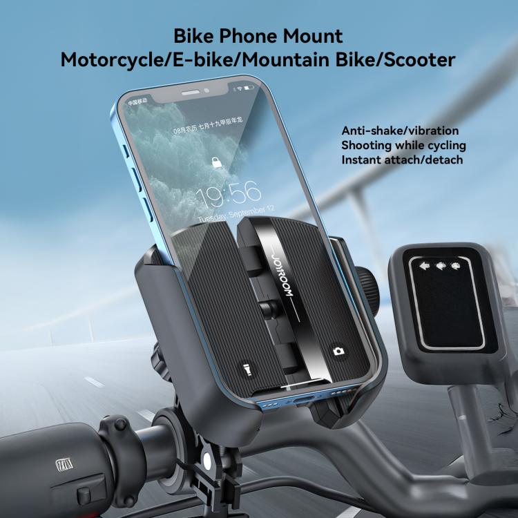 JOYROOM JR-ZS431 360 Rotation Dual Safety lock Bike Phone Mount(Black) by JOYROOM