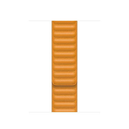 For Apple Watch Ultra 49mm&Watch Ultra 2 49mm / Series 9&8&7 45mm / SE 3&SE 2&6&SE&5&4 44mm / 3&2&1 42mm Leather Watch Band(Yellow) by bashfashion