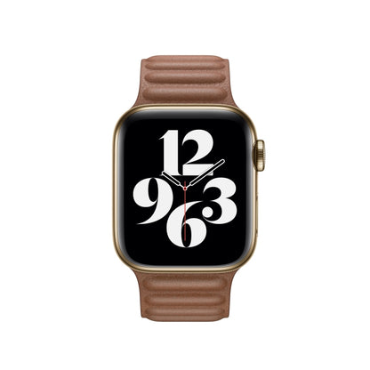 For Apple Watch Ultra 49mm&Watch Ultra 2 49mm / Series 9&8&7 45mm / SE 3&SE 2&6&SE&5&4 44mm / 3&2&1 42mm Leather Watch Band(Brown) by bashfashion