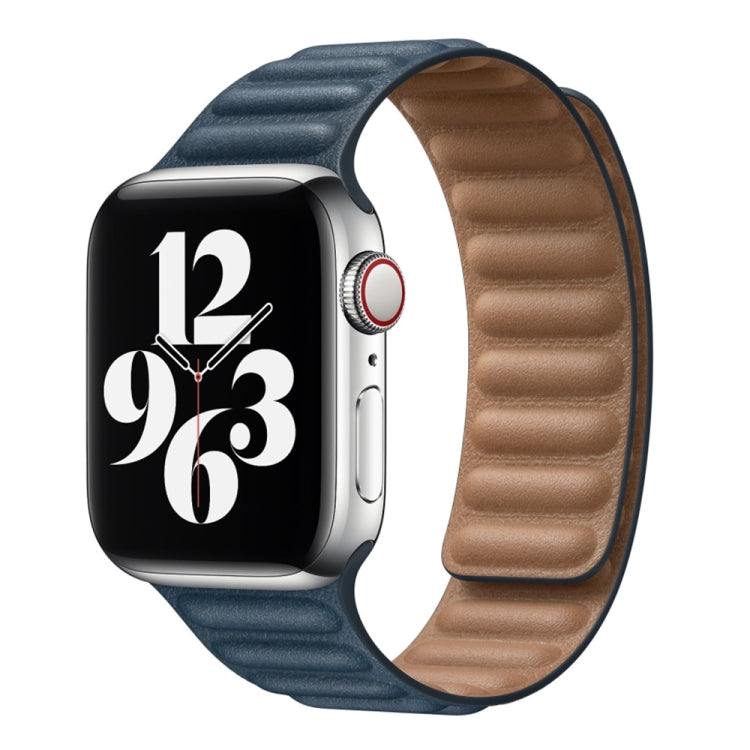 For Apple Watch Ultra 49mm&Watch Ultra 2 49mm / Series 9&8&7 45mm / SE 3&SE 2&6&SE&5&4 44mm / 3&2&1 42mm Leather Watch Band(Blue) by bashfashion