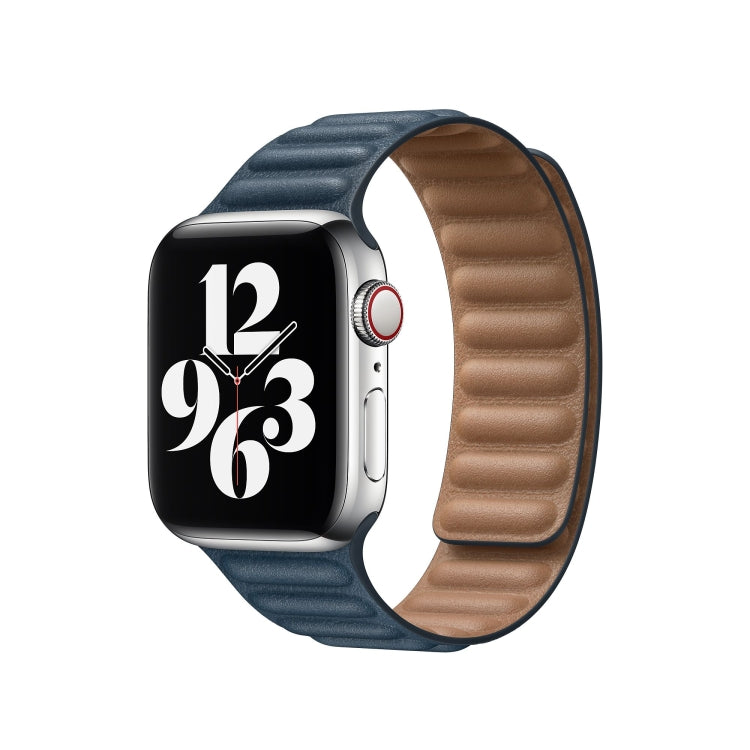 For Apple Watch Ultra 49mm&Watch Ultra 2 49mm / Series 9&8&7 45mm / SE 3&SE 2&6&SE&5&4 44mm / 3&2&1 42mm Leather Watch Band(Blue) by bashfashion