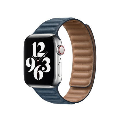 For Apple Watch Ultra 49mm&Watch Ultra 2 49mm / Series 9&8&7 45mm / SE 3&SE 2&6&SE&5&4 44mm / 3&2&1 42mm Leather Watch Band(Blue) by bashfashion
