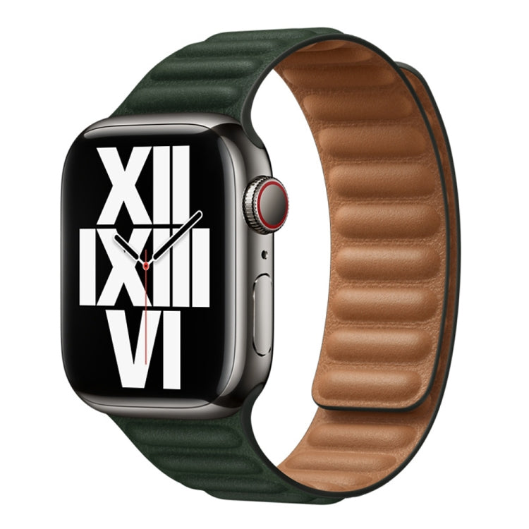 For Apple Watch Ultra 49mm&Watch Ultra 2 49mm / Series 9&8&7 45mm / SE 3&SE 2&6&SE&5&4 44mm / 3&2&1 42mm Leather Watch Band (Cedar Green) by bashfashion