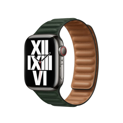 For Apple Watch Ultra 49mm&Watch Ultra 2 49mm / Series 9&8&7 45mm / SE 3&SE 2&6&SE&5&4 44mm / 3&2&1 42mm Leather Watch Band (Cedar Green) by bashfashion