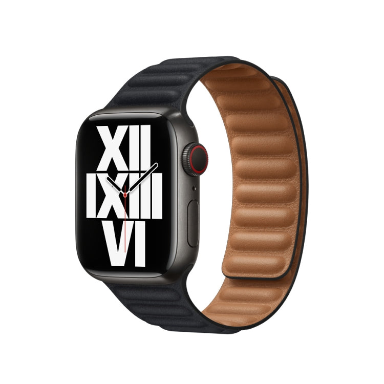 For Apple Watch Ultra 49mm&Watch Ultra 2 49mm / Series 9&8&7 45mm / SE 3&SE 2&6&SE&5&4 44mm / 3&2&1 42mm Leather Watch Band (Midnight) by bashfashion