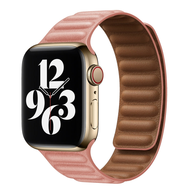 For Apple Watch Ultra 49mm&Watch Ultra 2 49mm / Series 9&8&7 45mm / SE 3&SE 2&6&SE&5&4 44mm / 3&2&1 42mm Leather Watch Band (Rose Pink) by bashfashion