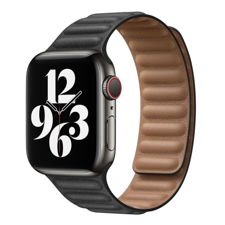 For Apple Watch Series 9&8&7 41mm / SE 3&SE 2&6&SE&5&4 40mm / 3&2&1 38mm Leather Watch Band(Black) by bashfashion