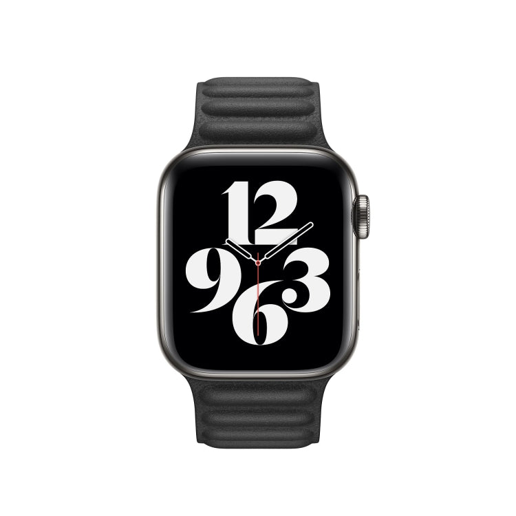 For Apple Watch Series 9&8&7 41mm / SE 3&SE 2&6&SE&5&4 40mm / 3&2&1 38mm Leather Watch Band(Black) by bashfashion
