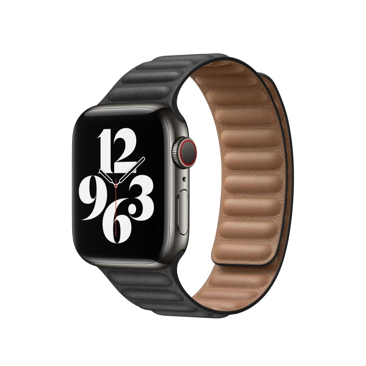 For Apple Watch Series 9&8&7 41mm / SE 3&SE 2&6&SE&5&4 40mm / 3&2&1 38mm Leather Watch Band(Black) by bashfashion