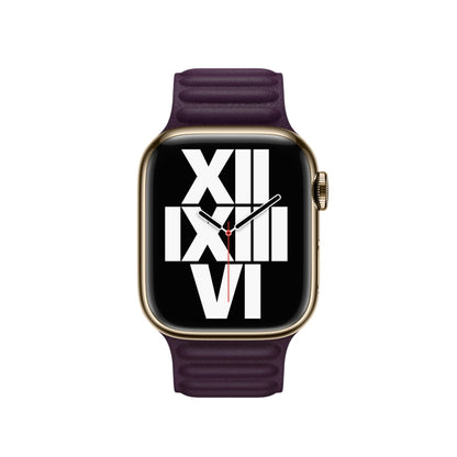 For Apple Watch Series 9&8&7 41mm / SE 3&SE 2&6&SE&5&4 40mm / 3&2&1 38mm Leather Watch Band (Crimson Cherry) by bashfashion