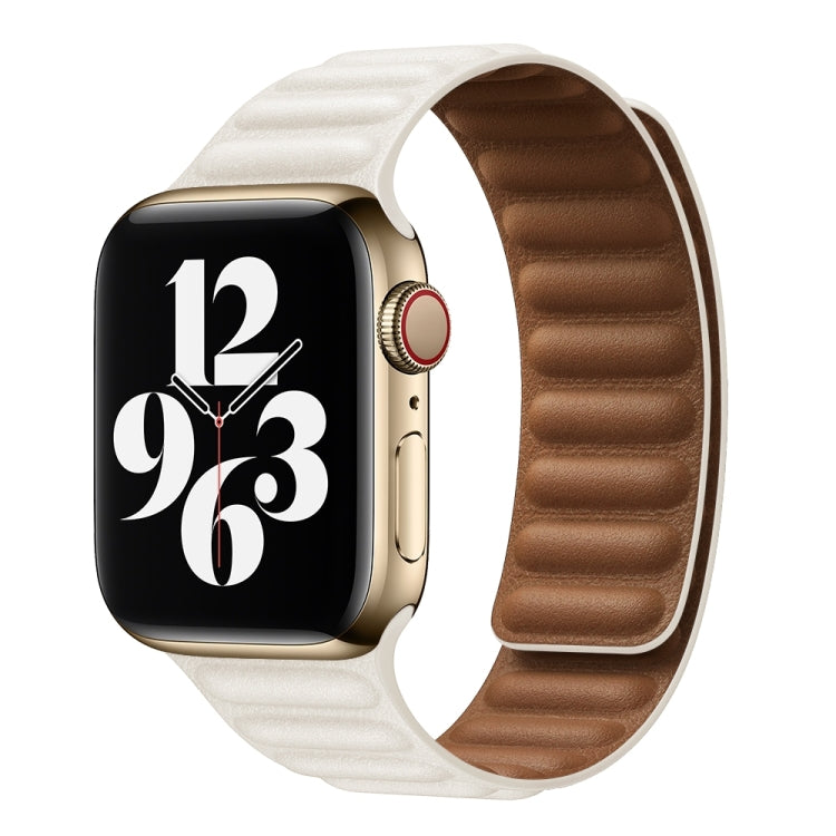 For Apple Watch Series 9&8&7 41mm / SE 3&SE 2&6&SE&5&4 40mm / 3&2&1 38mm Leather Watch Band (Pink White) by bashfashion