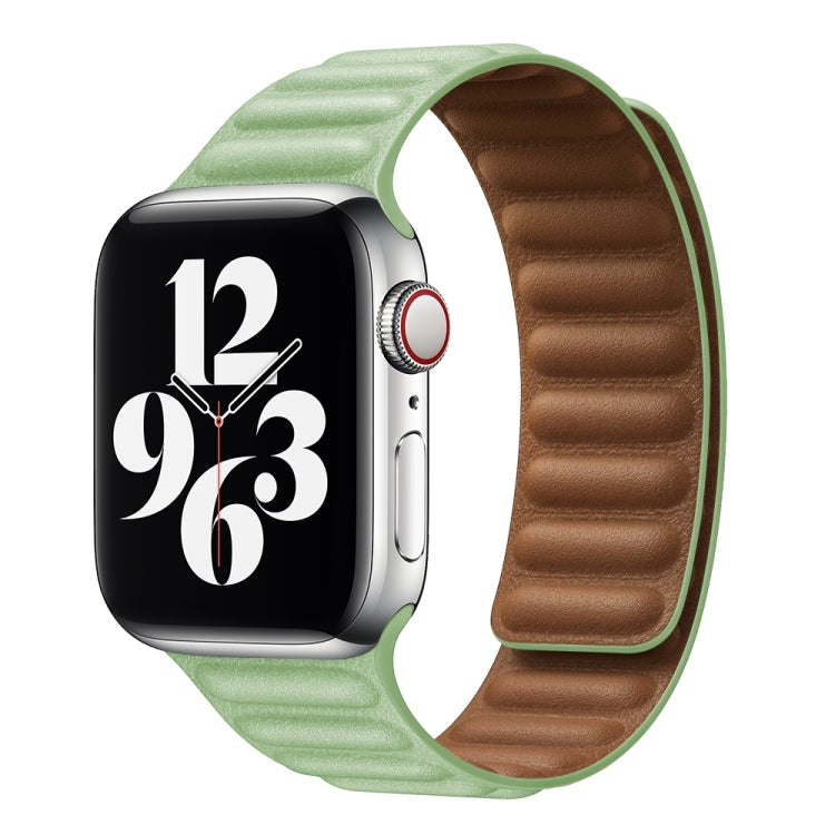 For Apple Watch Series 9&8&7 41mm / SE 3&SE 2&6&SE&5&4 40mm / 3&2&1 38mm Leather Watch Band (Green) by bashfashion