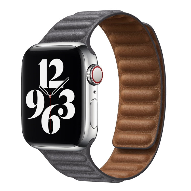 For Apple Watch Series 9&8&7 41mm / SE 3&SE 2&6&SE&5&4 40mm / 3&2&1 38mm Leather Watch Band (Grey) by bashfashion