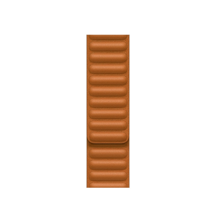 For Apple Watch Series 9&8&7 41mm / SE 3&SE 2&6&SE&5&4 40mm / 3&2&1 38mm Leather Watch Band (Golden Brown) by bashfashion