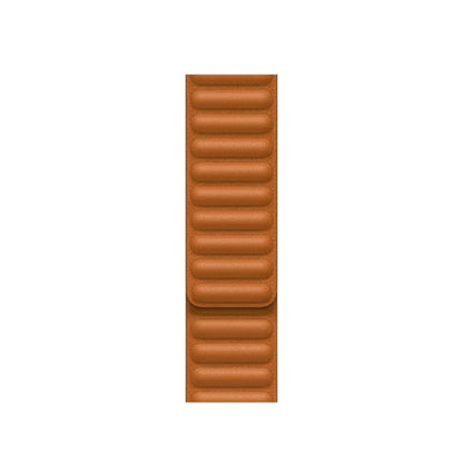 For Apple Watch Series 9&8&7 41mm / SE 3&SE 2&6&SE&5&4 40mm / 3&2&1 38mm Leather Watch Band (Golden Brown) by bashfashion