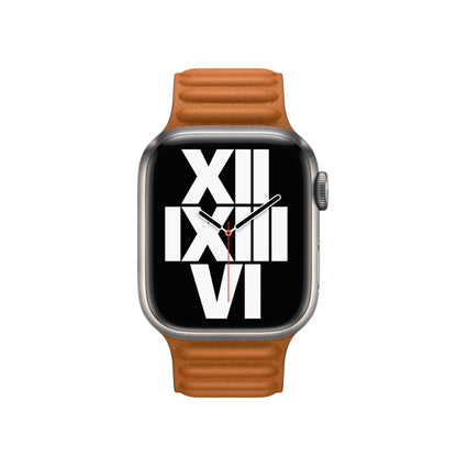 For Apple Watch Series 9&8&7 41mm / SE 3&SE 2&6&SE&5&4 40mm / 3&2&1 38mm Leather Watch Band (Golden Brown) by bashfashion