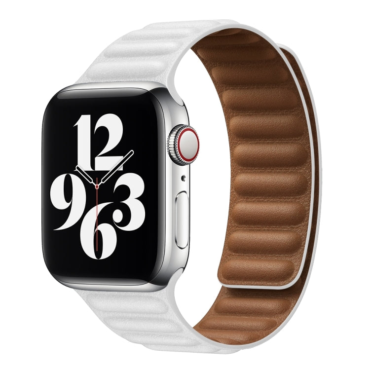 For Apple Watch Series 9&8&7 41mm / SE 3&SE 2&6&SE&5&4 40mm / 3&2&1 38mm Leather Watch Band (White) by bashfashion