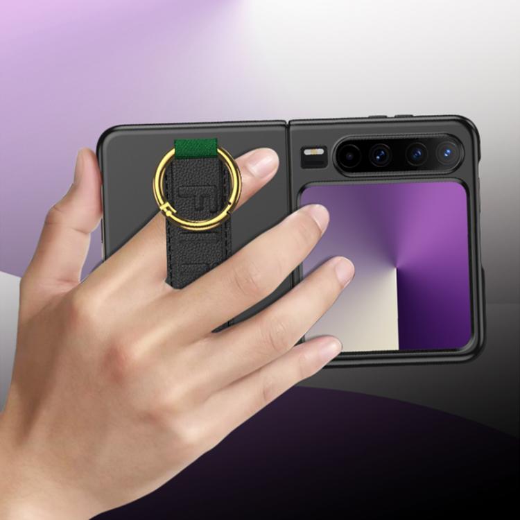 For Huawei Pura X GKK Ultra-thin Full Coverage Phone Flip Case with Wristband(Silver) by GKK