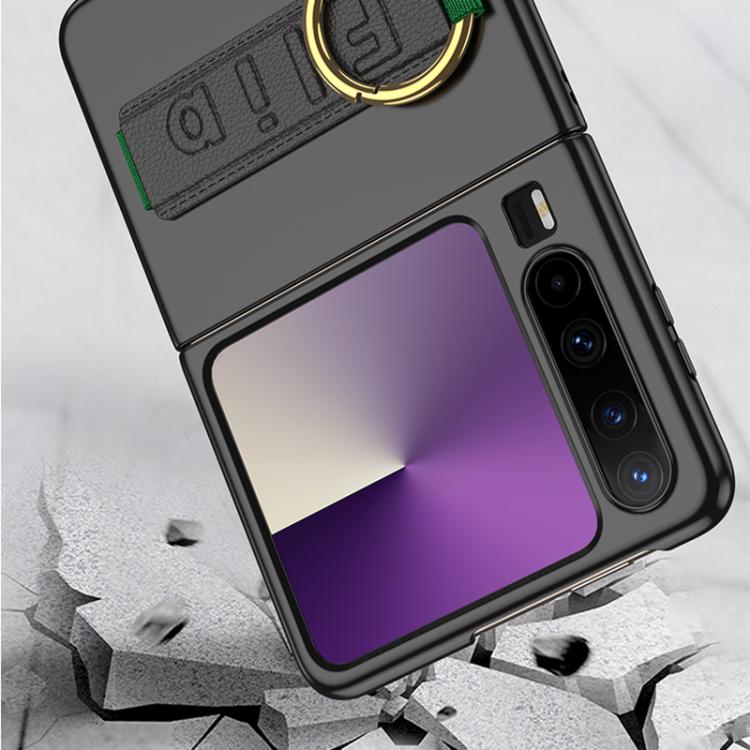 For Huawei Pura X GKK Ultra-thin Full Coverage Phone Flip Case with Wristband(Silver) by GKK