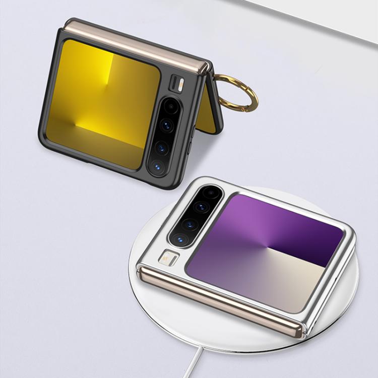 For Huawei Pura X GKK Ultra-thin Full Coverage Phone Flip Case with Wristband(Silver) by GKK