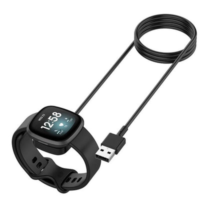 For Fitbit Versa 4 / 3 Sense 2 / Sense xDfind USB-A Port Watch Magnetic Charging Cable, Length: 1m(Black) by xDfind
