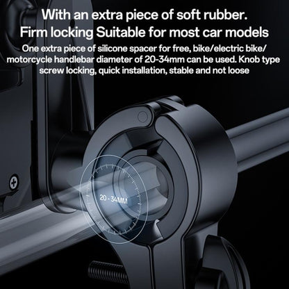 Yesido C331 360 Degree Adjustment Mechanical Locking Bicycle Phone Holder(Black) by Yesido