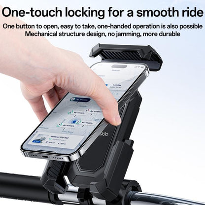 Yesido C331 360 Degree Adjustment Mechanical Locking Bicycle Phone Holder(Black) by Yesido