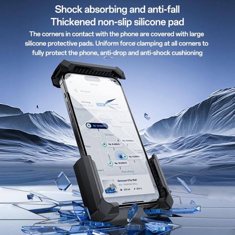 Yesido C331 360 Degree Adjustment Mechanical Locking Bicycle Phone Holder(Black) by Yesido