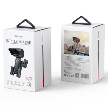 Yesido C331 360 Degree Adjustment Mechanical Locking Bicycle Phone Holder(Black) by Yesido