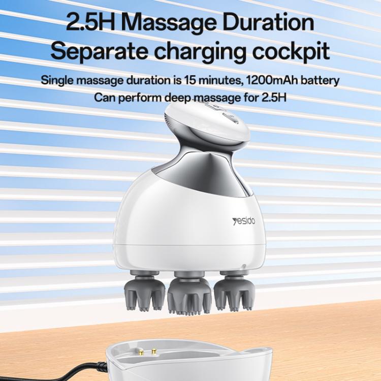 Yesido MG12 IPX7 Waterproof Intelligent Head Massager Care Instrument(White) by Yesido