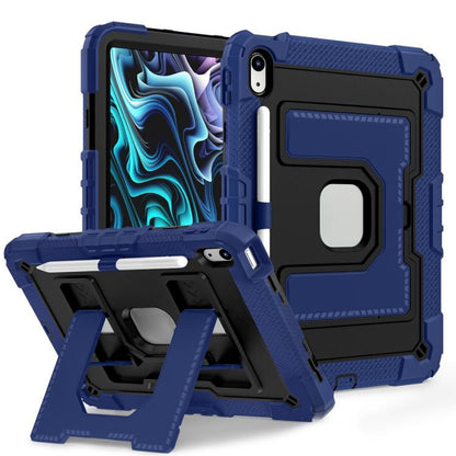 For iPad 2025 / 2022 Big Holder Silicone Hydric PC Tablet Case with Shoulder Strap(Navy Black) by bashfashion