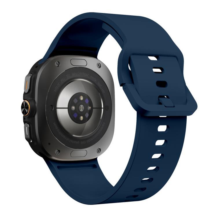 For Samsung Galaxy Watch Ultra 47mm / Ultra 2025 Solid Color Colorful Buckle Silicone Watch Band(Navy Blue) by bashfashion