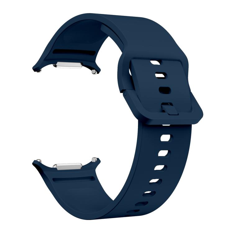 For Samsung Galaxy Watch Ultra 47mm / Ultra 2025 Solid Color Colorful Buckle Silicone Watch Band(Navy Blue) by bashfashion
