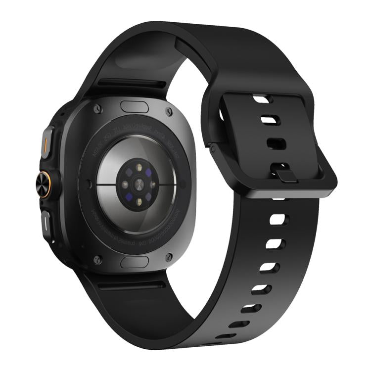 For Samsung Galaxy Watch Ultra 47mm / Ultra 2025 Solid Color Colorful Buckle Silicone Watch Band(Black) by bashfashion