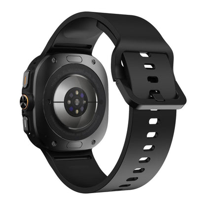 For Samsung Galaxy Watch Ultra 47mm / Ultra 2025 Solid Color Colorful Buckle Silicone Watch Band(Black) by bashfashion