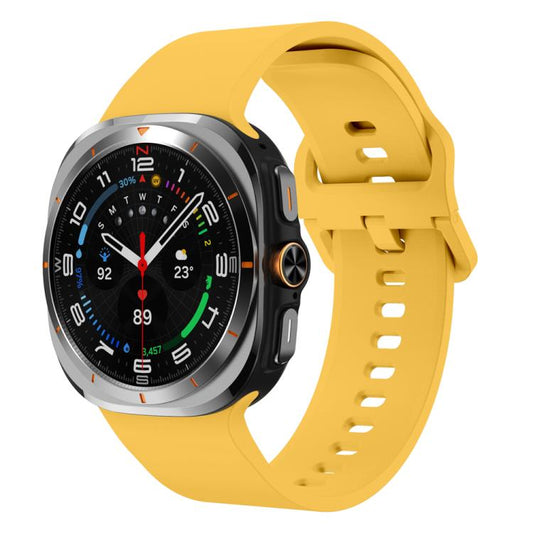 For Samsung Galaxy Watch Ultra 47mm / Ultra 2025 Solid Color Colorful Buckle Silicone Watch Band(Yellow) by bashfashion
