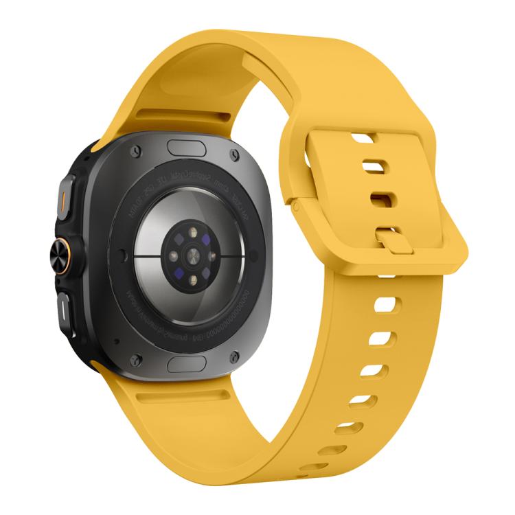 For Samsung Galaxy Watch Ultra 47mm / Ultra 2025 Solid Color Colorful Buckle Silicone Watch Band(Yellow) by bashfashion