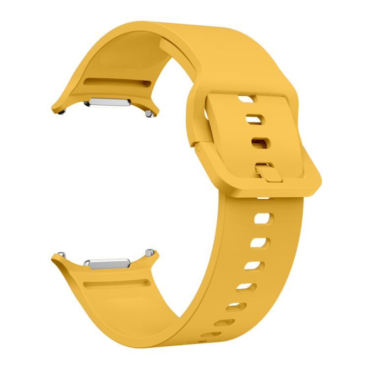 For Samsung Galaxy Watch Ultra 47mm / Ultra 2025 Solid Color Colorful Buckle Silicone Watch Band(Yellow) by bashfashion