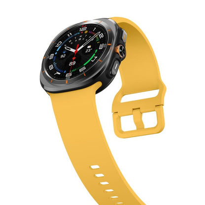 For Samsung Galaxy Watch Ultra 47mm / Ultra 2025 Solid Color Colorful Buckle Silicone Watch Band(Yellow) by bashfashion