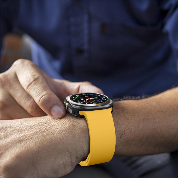 For Samsung Galaxy Watch Ultra 47mm / Ultra 2025 Solid Color Colorful Buckle Silicone Watch Band(Yellow) by bashfashion