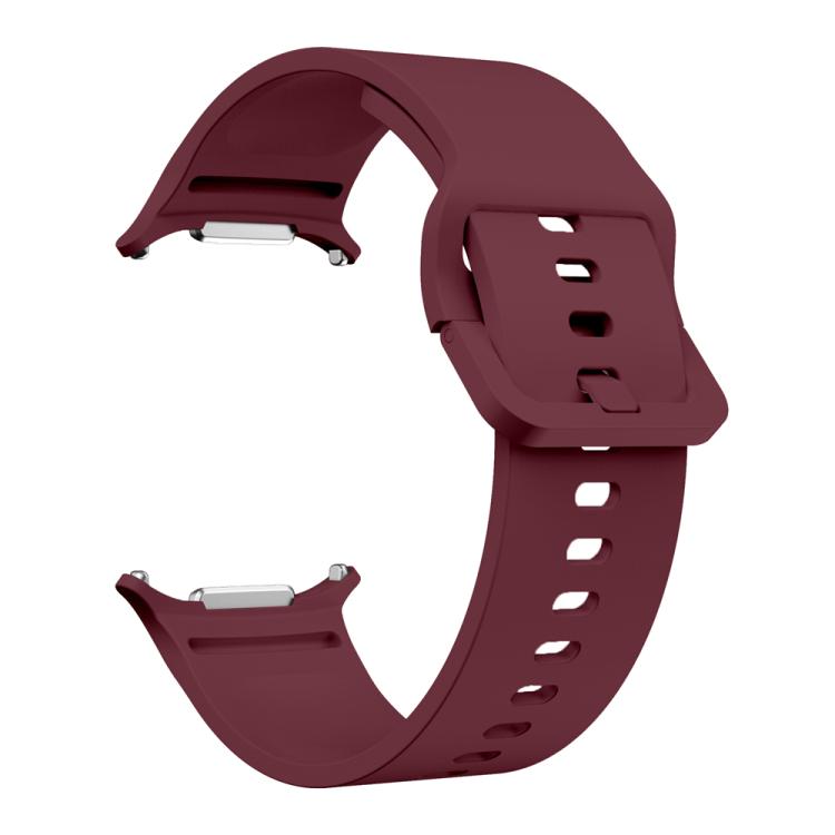 For Samsung Galaxy Watch Ultra 47mm / Ultra 2025 Solid Color Colorful Buckle Silicone Watch Band(Wine Red) by bashfashion