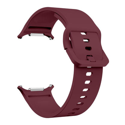 For Samsung Galaxy Watch Ultra 47mm / Ultra 2025 Solid Color Colorful Buckle Silicone Watch Band(Wine Red) by bashfashion