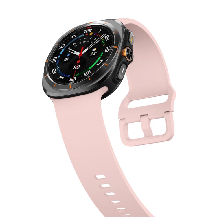 For Samsung Galaxy Watch Ultra 47mm / Ultra 2025 Solid Color Colorful Buckle Silicone Watch Band(Pink) by bashfashion