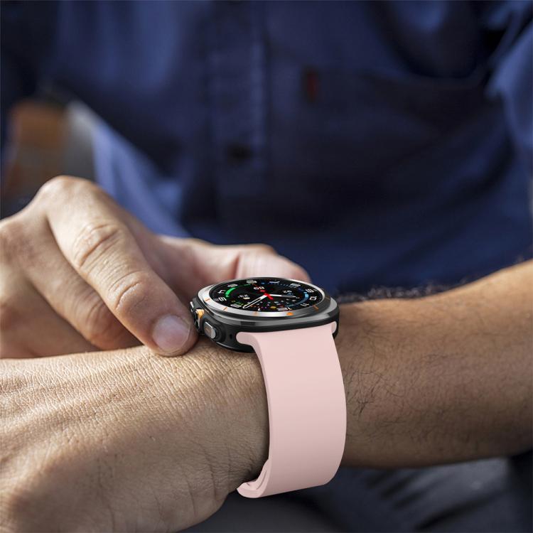 For Samsung Galaxy Watch Ultra 47mm / Ultra 2025 Solid Color Colorful Buckle Silicone Watch Band(Pink) by bashfashion