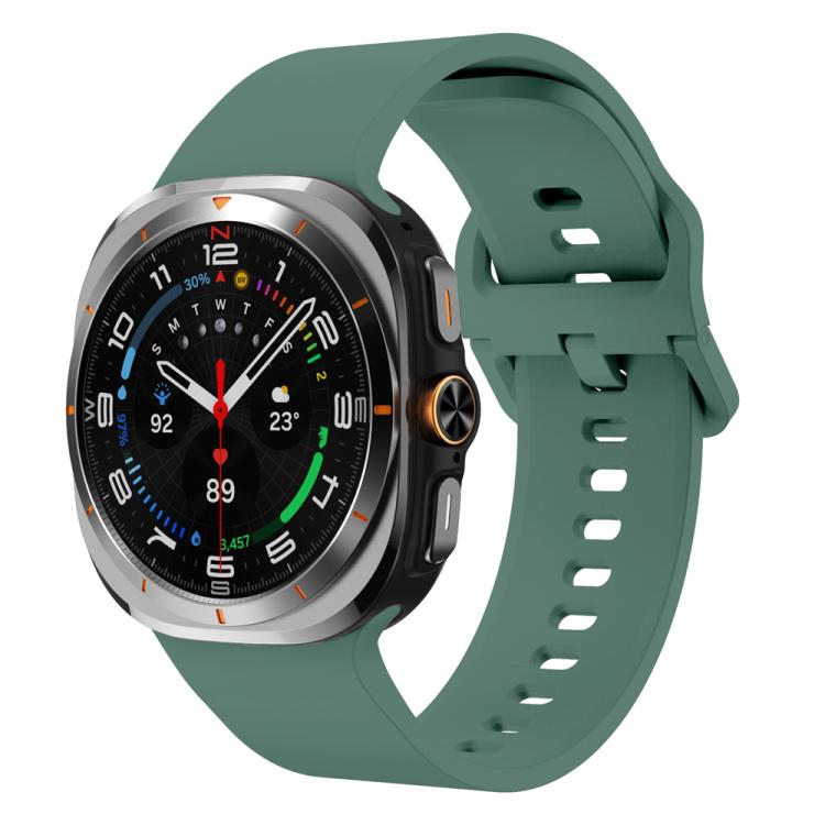 For Samsung Galaxy Watch Ultra 47mm / Ultra 2025 Solid Color Colorful Buckle Silicone Watch Band(Pine Green) by bashfashion