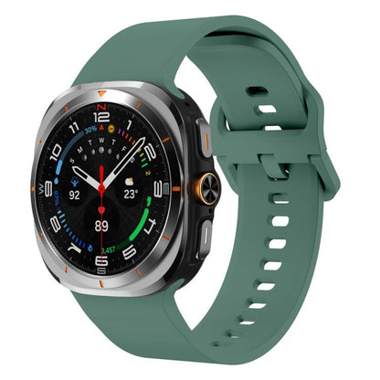 For Samsung Galaxy Watch Ultra 47mm / Ultra 2025 Solid Color Colorful Buckle Silicone Watch Band(Pine Green) by bashfashion