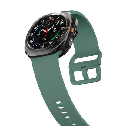 For Samsung Galaxy Watch Ultra 47mm / Ultra 2025 Solid Color Colorful Buckle Silicone Watch Band(Pine Green) by bashfashion