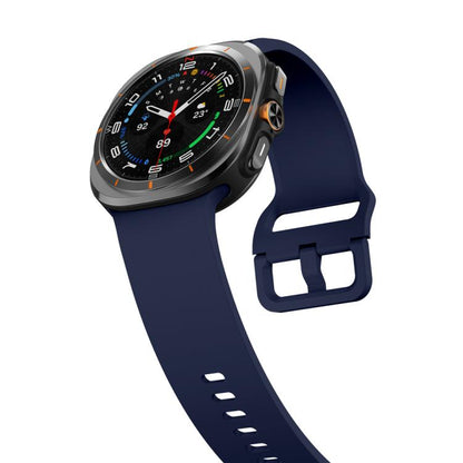 For Samsung Galaxy Watch Ultra 47mm / Ultra 2025 Solid Color Colorful Buckle Silicone Watch Band(Midnight Blue) by bashfashion