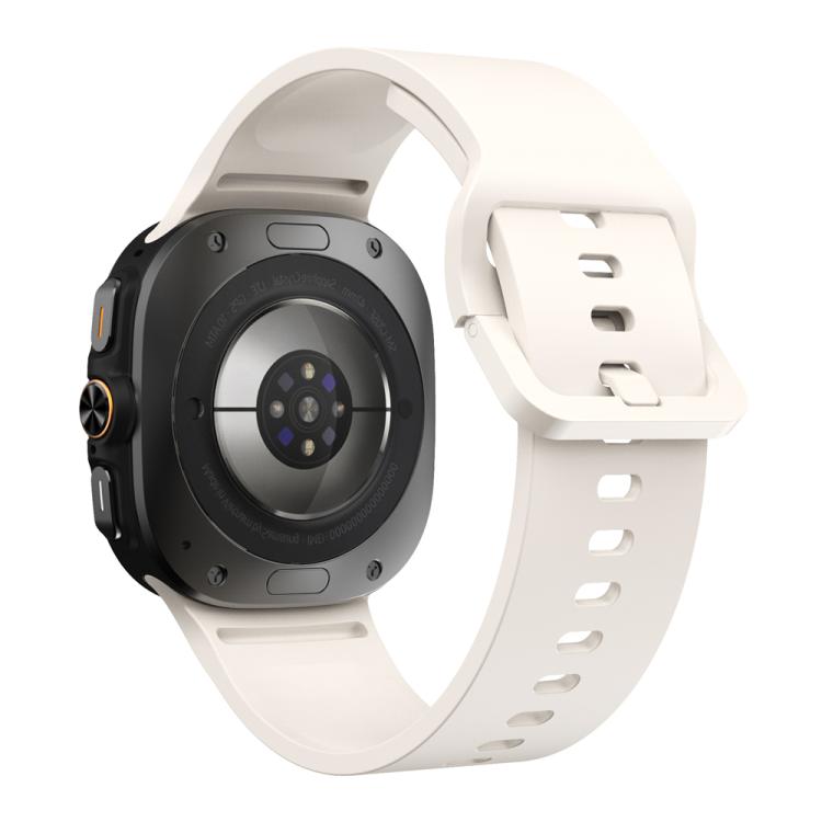 For Samsung Galaxy Watch Ultra 47mm / Ultra 2025 Solid Color Colorful Buckle Silicone Watch Band(Starlight) by bashfashion