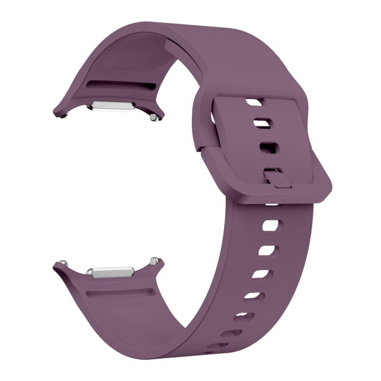 For Samsung Galaxy Watch Ultra 47mm / Ultra 2025 Solid Color Colorful Buckle Silicone Watch Band(Smoke Purple) by bashfashion